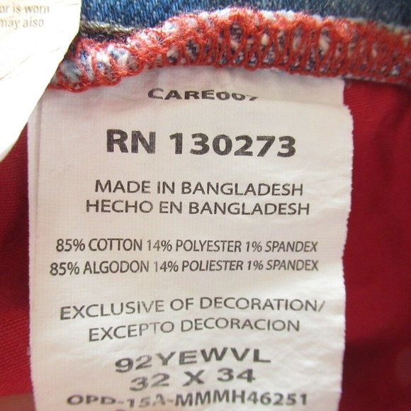 New Wrangler Red Label Jeans 32 x 34 Vintage Slim Leg Light Wash - Picture 5 of 7